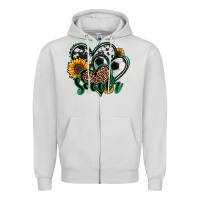 Dove Grey soccer hearts Zipper Hoodie - Jasminsmagicworld