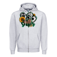 Heather Grey soccer hearts Zipper Hoodie - Jasminsmagicworld