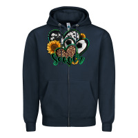 Navy soccer hearts Zipper Hoodie - Jasminsmagicworld