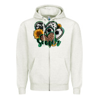 Oatmeal Heather soccer hearts Zipper Hoodie - Jasminsmagicworld