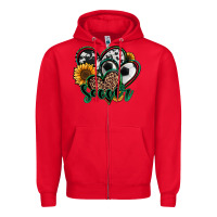 Red soccer hearts Zipper Hoodie - Jasminsmagicworld