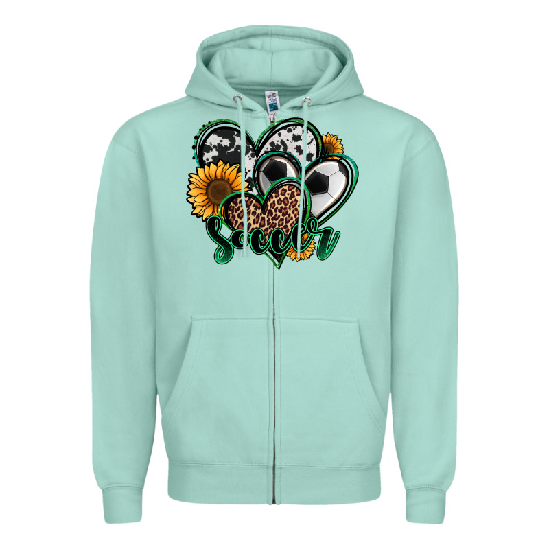Soccer Hearts Zipper Hoodie by Jasminsmagicworld | Teevron