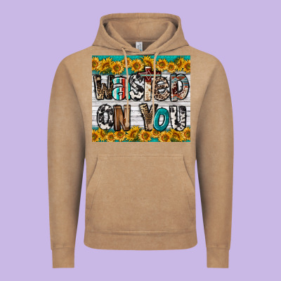 Western Wasted On You Vintage Hoodie Designed By Lillyallendesigns