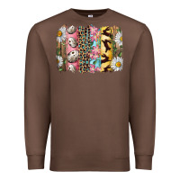 Chestnut Easter Brushstroke With Quail Eggs Daisy And Bunny Premium Sweatshirt - RanaPortraitStore