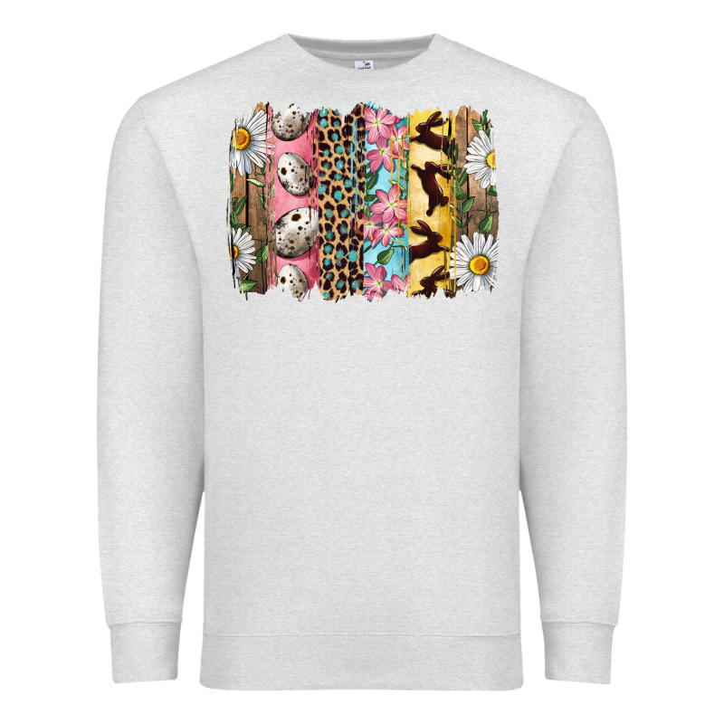 Easter Brushstroke With Quail Eggs Daisy And Bunny Premium Sweatshirt by RanaPortraitStore | Teevron