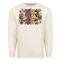 Sandshell Easter Brushstroke With Quail Eggs Daisy And Bunny Premium Sweatshirt - RanaPortraitStore