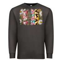 Smoke Easter Brushstroke With Quail Eggs Daisy And Bunny Premium Sweatshirt - RanaPortraitStore