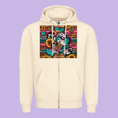Nurse Hearts Zipper Hoodie Designed By Jasminsmagicworld