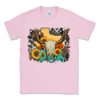 Bubblegum Pink western texas  and cowhide with sunflower Classic Tee - Artiststas