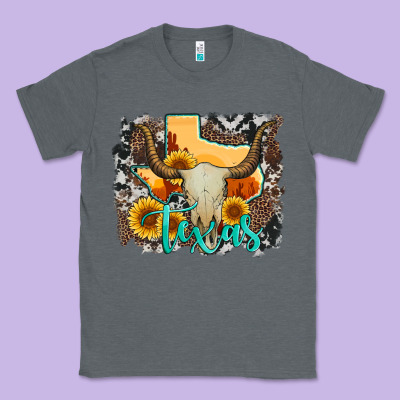 Western Texas  And Cowhide With Sunflower Classic Tee Designed By Artiststas