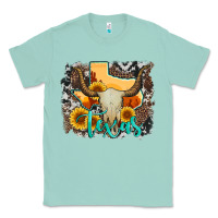Seafoam western texas  and cowhide with sunflower Classic Tee - Artiststas