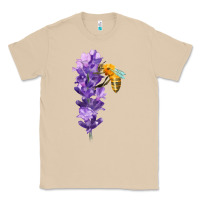 Mushroom honey bee with lavender fa element Classic Tee - FaDigitalArtStudio