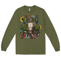 Army Green summer down cowboy Long Sleeve Tee - CowhideDigitalArt