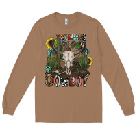 Toasted Coconut summer down cowboy Long Sleeve Tee - CowhideDigitalArt