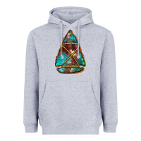 Heather Grey turquoise cowhide arrowhead Heavyweight Hoodie - Jasminsmagicworld