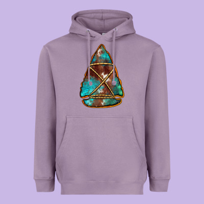 Turquoise Cowhide Arrowhead Heavyweight Hoodie Designed By Jasminsmagicworld