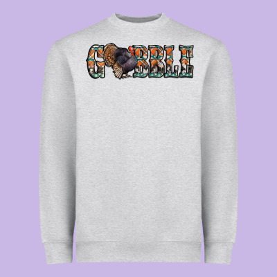 Gobble Thanksgiving Turkey Heavyweight Sweatshirt Designed By Jasminsmagicworld
