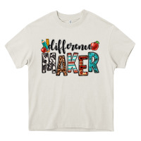 Cream difference maker teacher Heavy Core Tee - OliviaCreatesArt