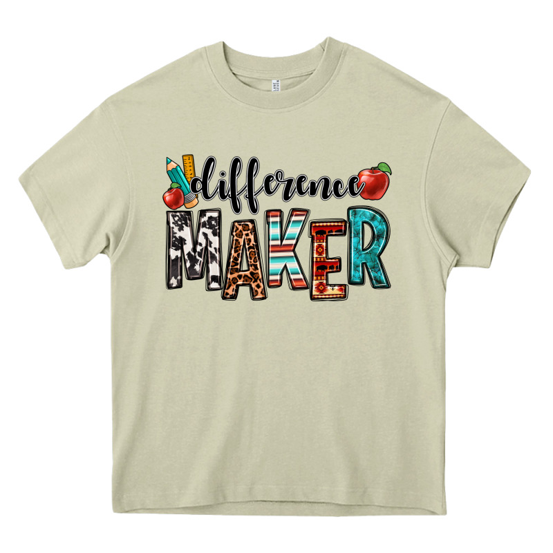 Difference Maker Teacher Heavy Core Tee by OliviaCreatesArt | Teevron