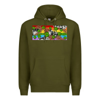Army Green Western St. Patrick's Day Shamrock Rainbow Premium Hoodie - Artiststas