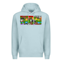 Blue Mist Western St. Patrick's Day Shamrock Rainbow Premium Hoodie - Artiststas