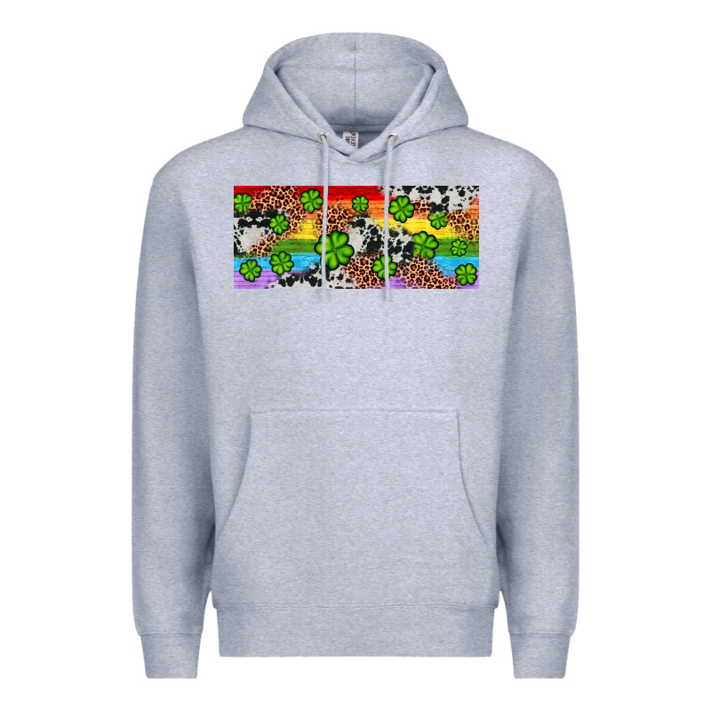 Western St. Patrick's Day Shamrock Rainbow Premium Hoodie by Artiststas | Teevron