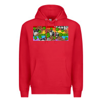 Red Western St. Patrick's Day Shamrock Rainbow Premium Hoodie - Artiststas