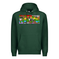 Sports Green Western St. Patrick's Day Shamrock Rainbow Premium Hoodie - Artiststas