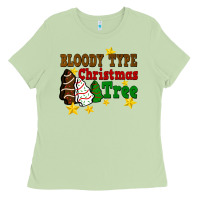 Matcha Bloody Type Christmas Tree Ladies Tee - FaDigitalArtStudio