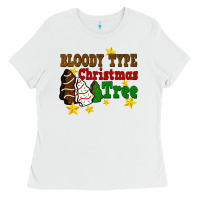 White Bloody Type Christmas Tree Ladies Tee - FaDigitalArtStudio