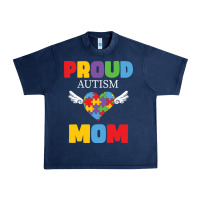 Navy lil autism mom Urban Heavy Tee - CowhideDigitalArt
