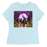 Baby Blue witch hand tumbler Ladies Tee - BundleAndBundleShop
