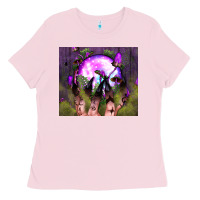 Bubblegum Pink witch hand tumbler Ladies Tee - BundleAndBundleShop