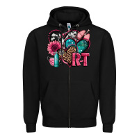 Black rt respiratory therapist hearts Zipper Hoodie - Jasminsmagicworld