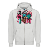 Rt Respiratory Therapist Hearts Zipper Hoodie | Teevron