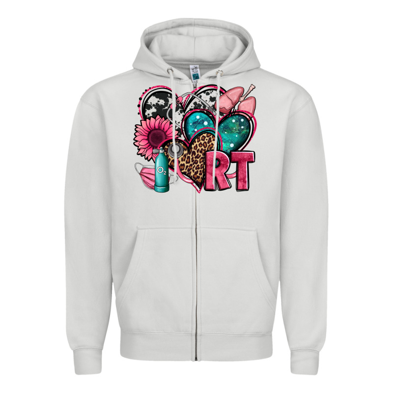 Rt Respiratory Therapist Hearts Zipper Hoodie by Jasminsmagicworld | Teevron