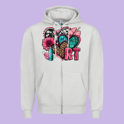 Rt Respiratory Therapist Hearts Zipper Hoodie Designed By Jasminsmagicworld