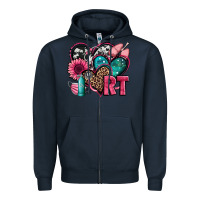 Navy rt respiratory therapist hearts Zipper Hoodie - Jasminsmagicworld