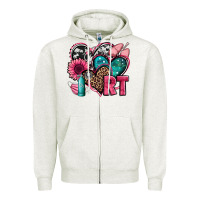 Oatmeal Heather rt respiratory therapist hearts Zipper Hoodie - Jasminsmagicworld