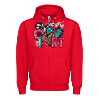 Red rt respiratory therapist hearts Zipper Hoodie - Jasminsmagicworld