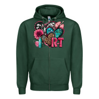Sports Green rt respiratory therapist hearts Zipper Hoodie - Jasminsmagicworld