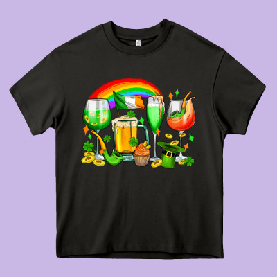 Wine Glasses St. Patricks Heavy Core Tee Designed By Oliviacreatesart