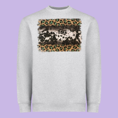 Leopard Cowhide Pattern Background Heavyweight Sweatshirt Designed By Jasminsmagicworld
