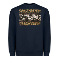 Navy leopard cowhide pattern background Heavyweight Sweatshirt - Jasminsmagicworld