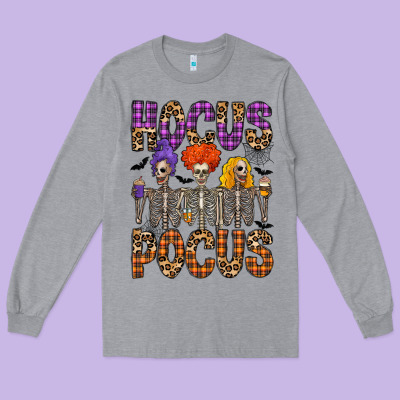 Hocus Pocus Long Sleeve Tee Designed By Cowhidedigitalart