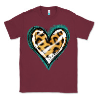 Burgundy Glitter Leopard Heart Classic Tee - Jasminsmagicworld