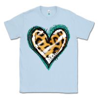 Dusty Blue Glitter Leopard Heart Classic Tee - Jasminsmagicworld
