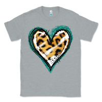 Heather Grey Glitter Leopard Heart Classic Tee - Jasminsmagicworld