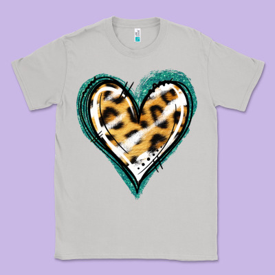 Glitter Leopard Heart Classic Tee Designed By Jasminsmagicworld