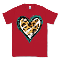 Red Glitter Leopard Heart Classic Tee - Jasminsmagicworld